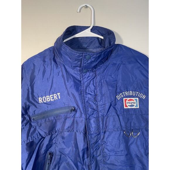 Vintage K-Brand Pepsi Distribution Zip Up Blue Jacket Embroidered Men’s Size L - Picture 5 of 15